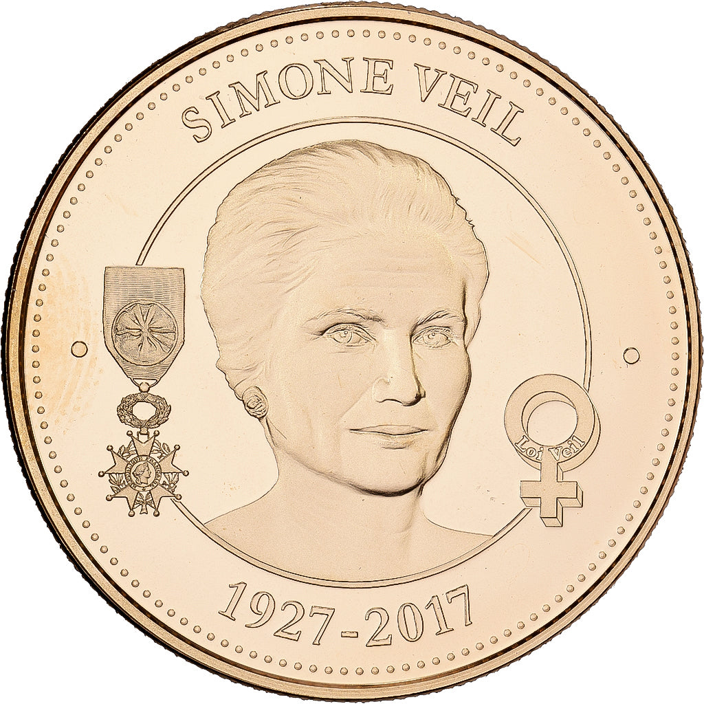 Francia, medaglia, Simone Veil, Collection Panthéon, 2017, Doratura in