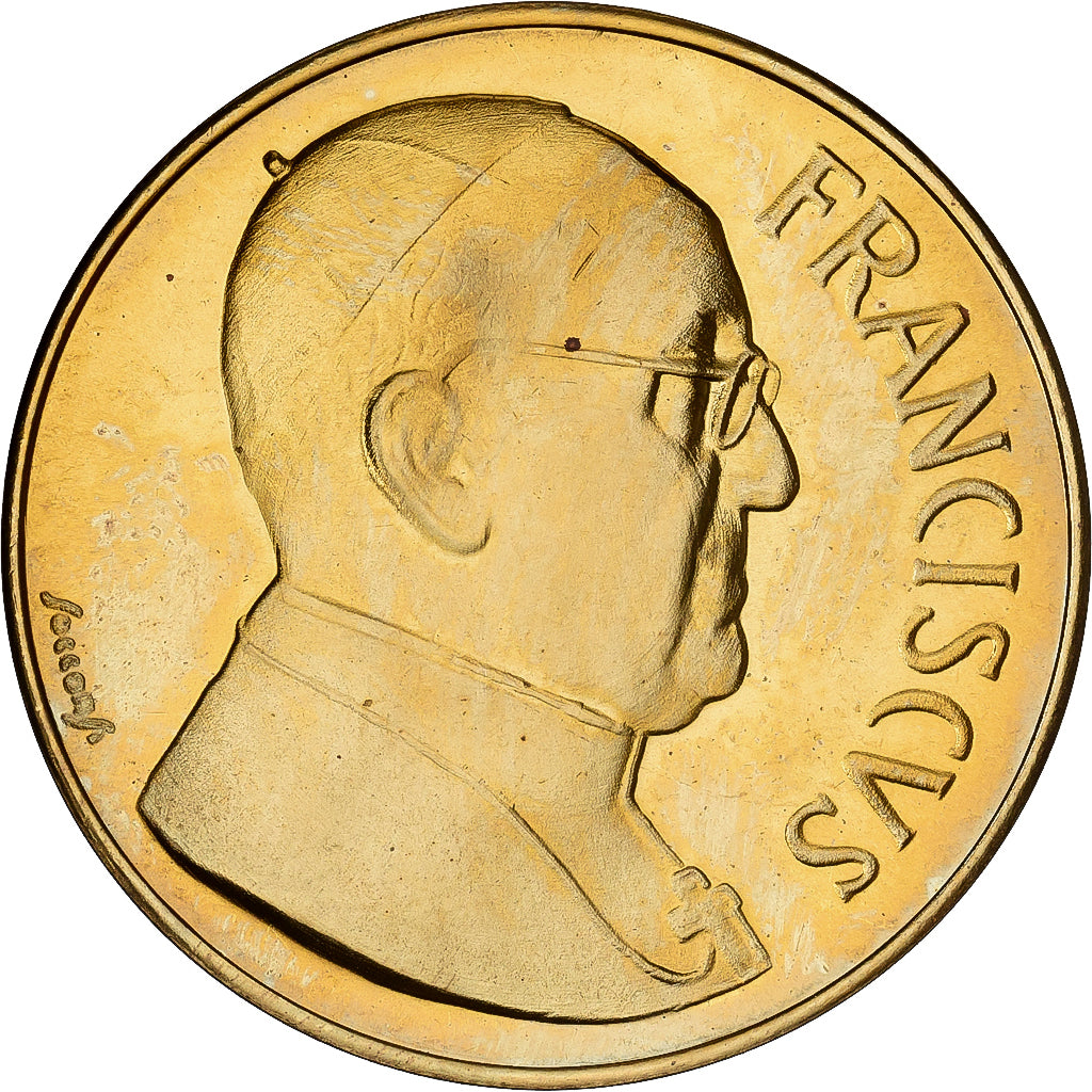 Vatican, Jeton, Le Pape François, Cupronickel doré, SPL