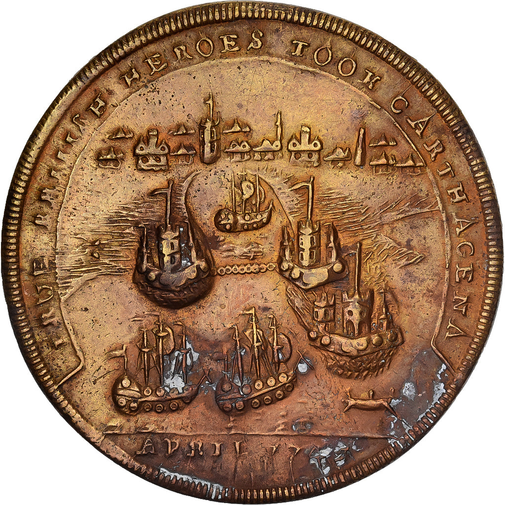United Kingdom, Token, Vernon Admiral, Cartagena de Indias, 1741, Bronze