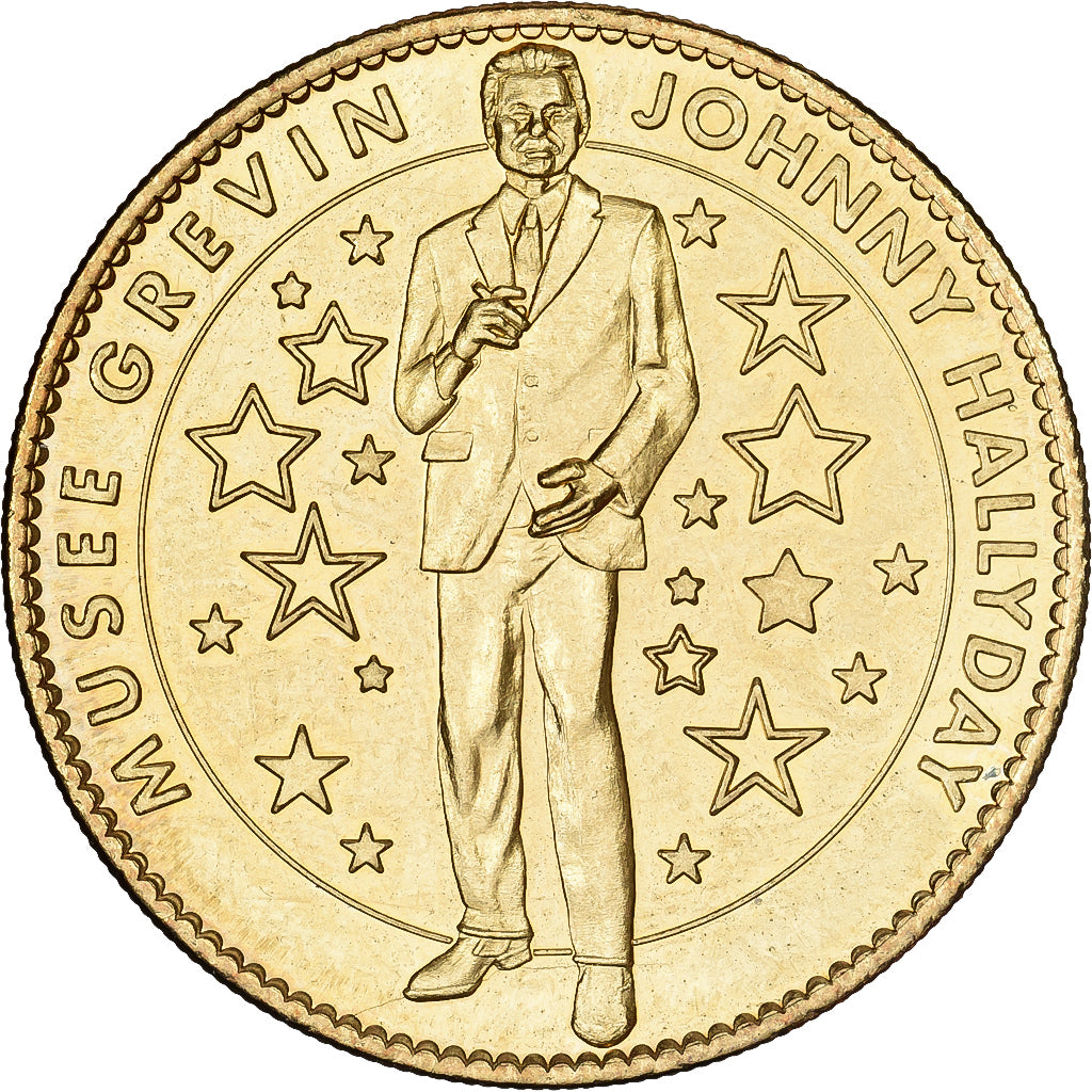 France, Token, Musée Grévin, Johnny Hallyday, Copper-nickel Aluminium