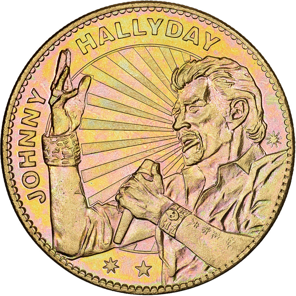 France, Token, Musée Grévin, Johnny Hallyday, 2012, Copper-nickel Aluminium