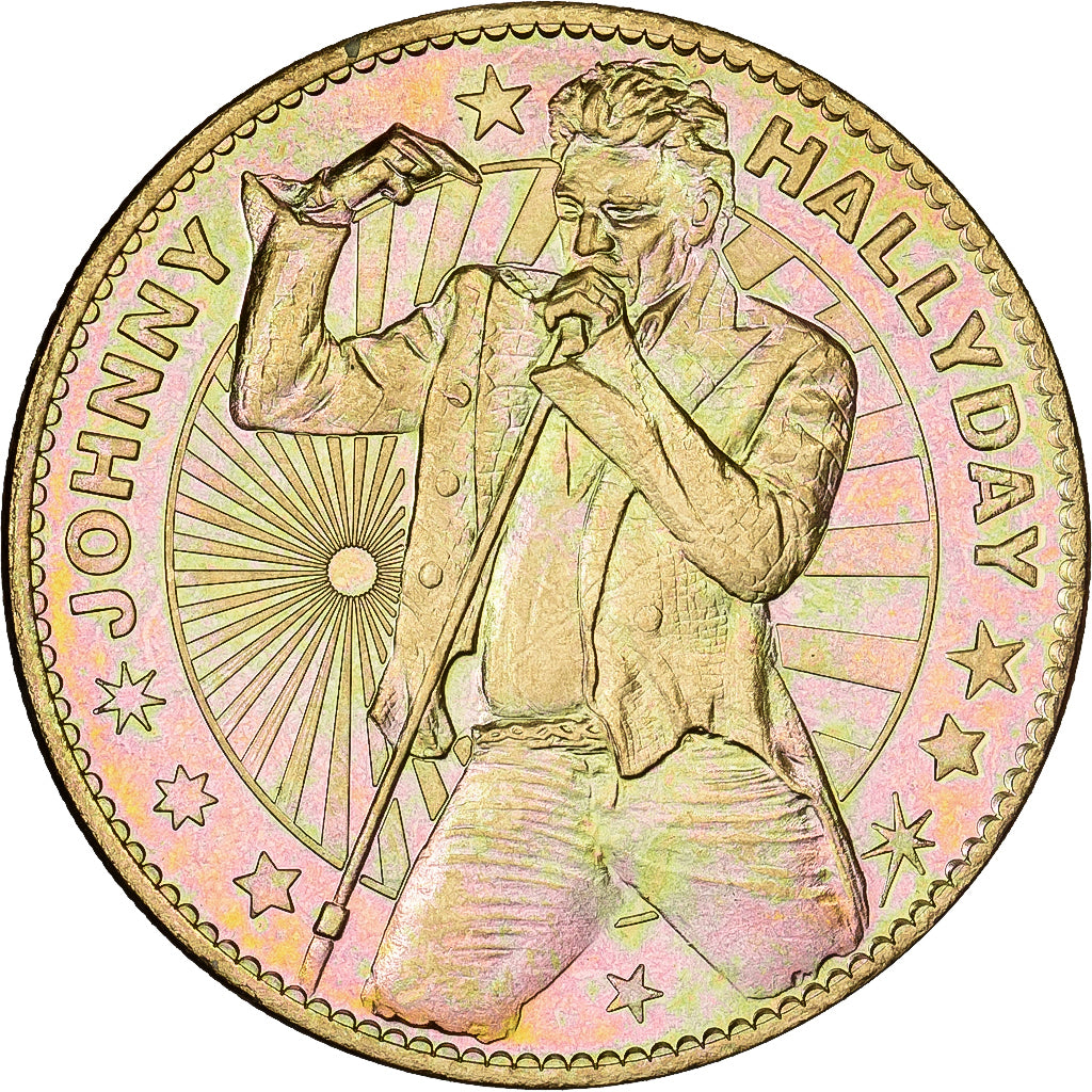 Francia, zeton, Musée Grévin, Johnny Hallyday, 2012, Aluminio y cuproníquel
