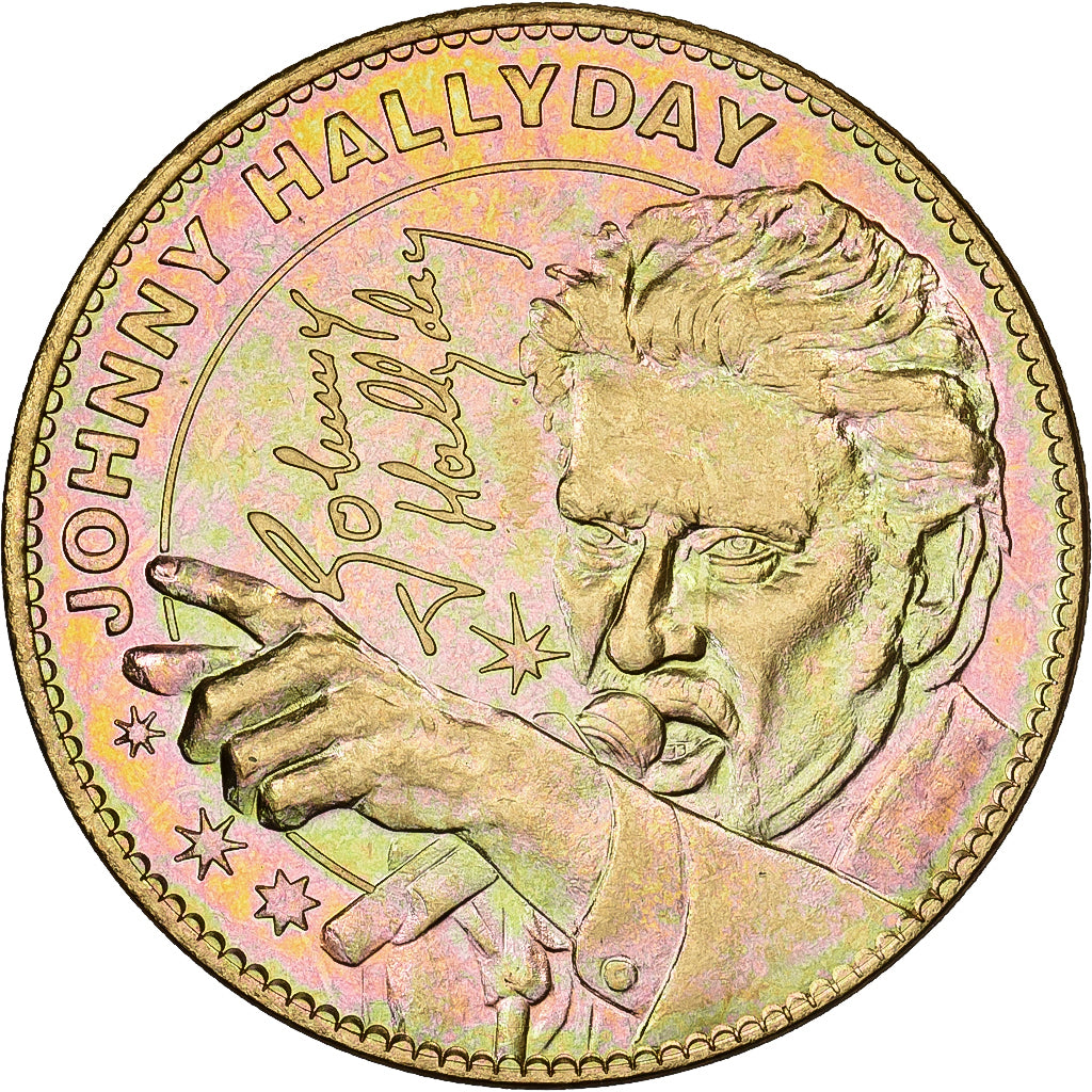 France, Token, Musée Grévin, Johnny Hallyday, 2012, Copper-nickel Aluminium