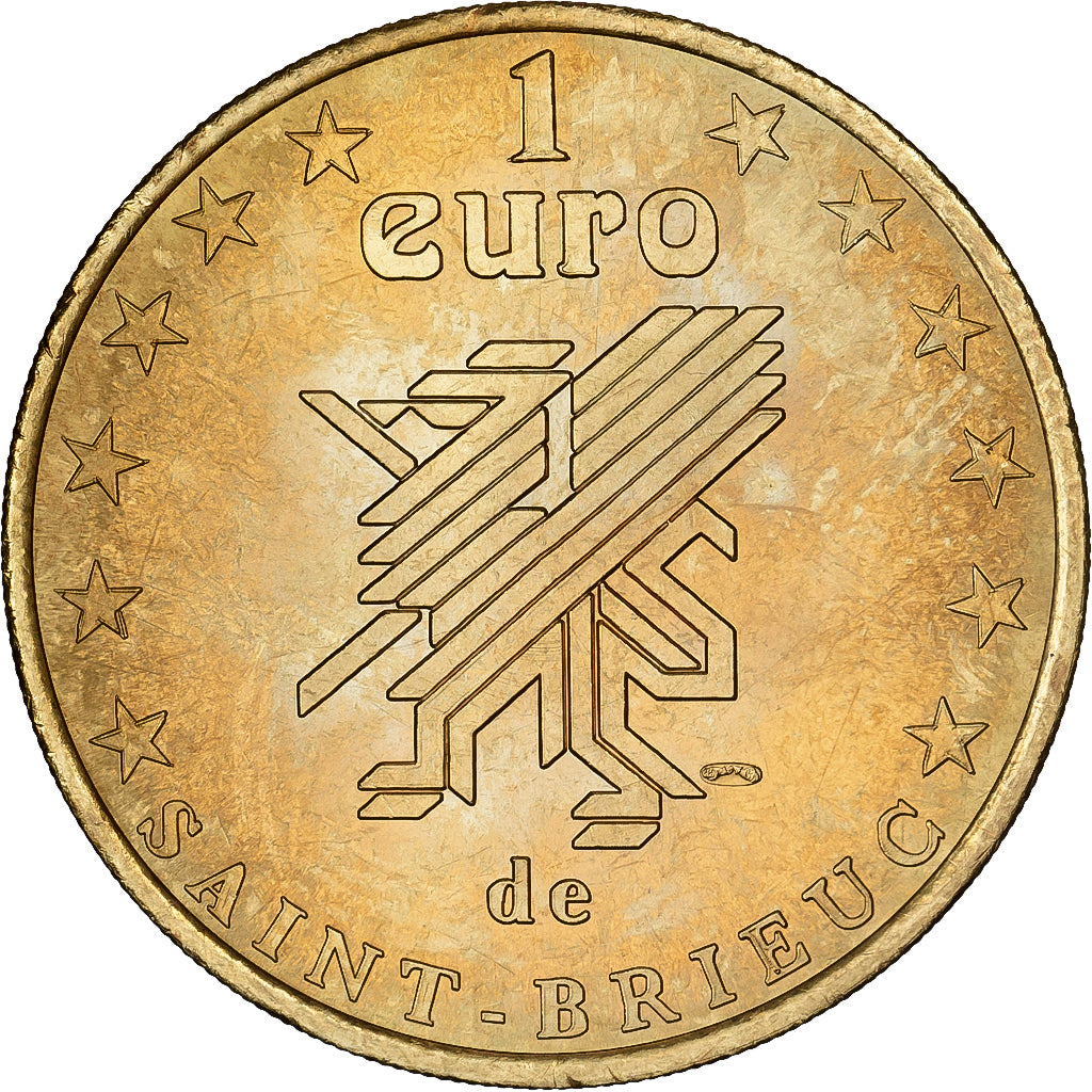 Francia, zeton, Euro des Villes, 1 Euro Saint-Brieuc, 1997, Aluminio y