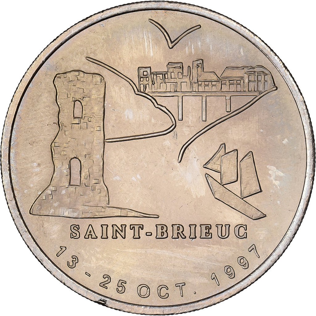 Francia, zeton, Euro des Villes, 2 Euro Saint-Brieuc, 1997, Cobre - níquel, SC