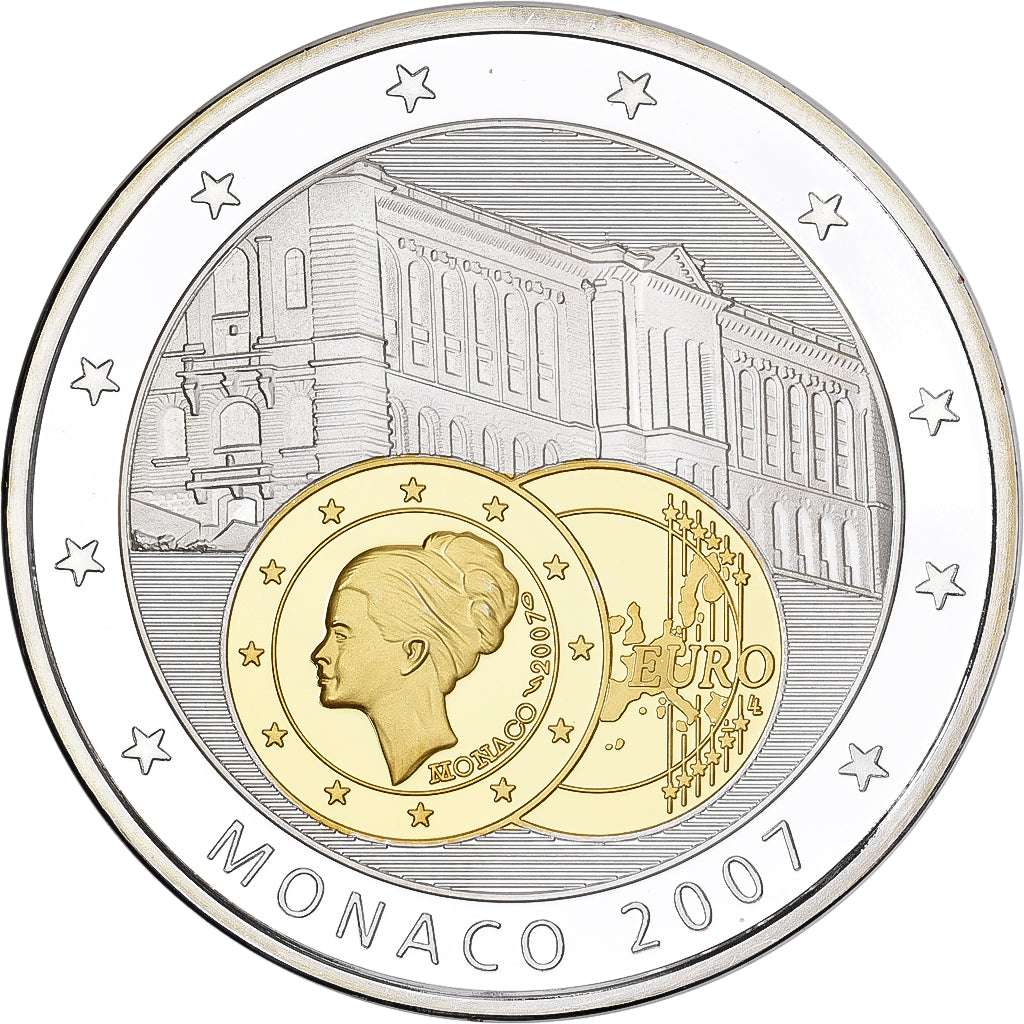 France, Medal, Europe, Monaco, 2007, Copper Plated Silver, MS(65-70)