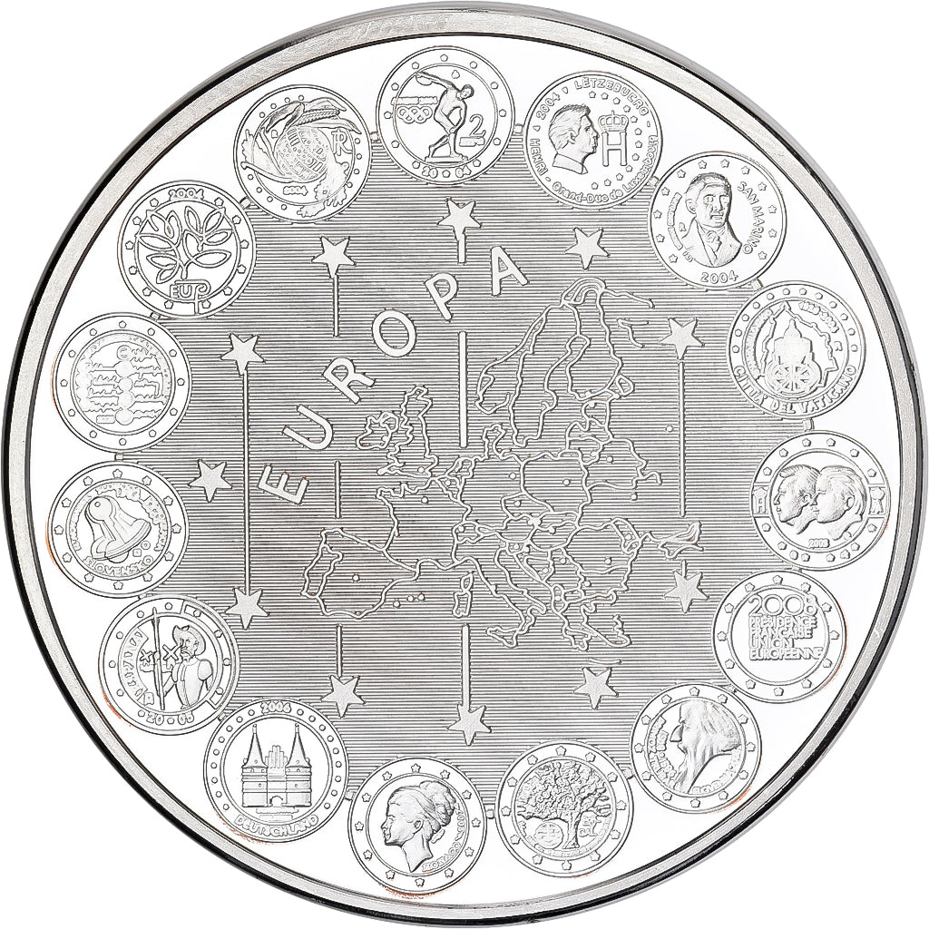 France, Medal, Europe, Monaco, 2007, Copper Plated Silver, MS(65-70)