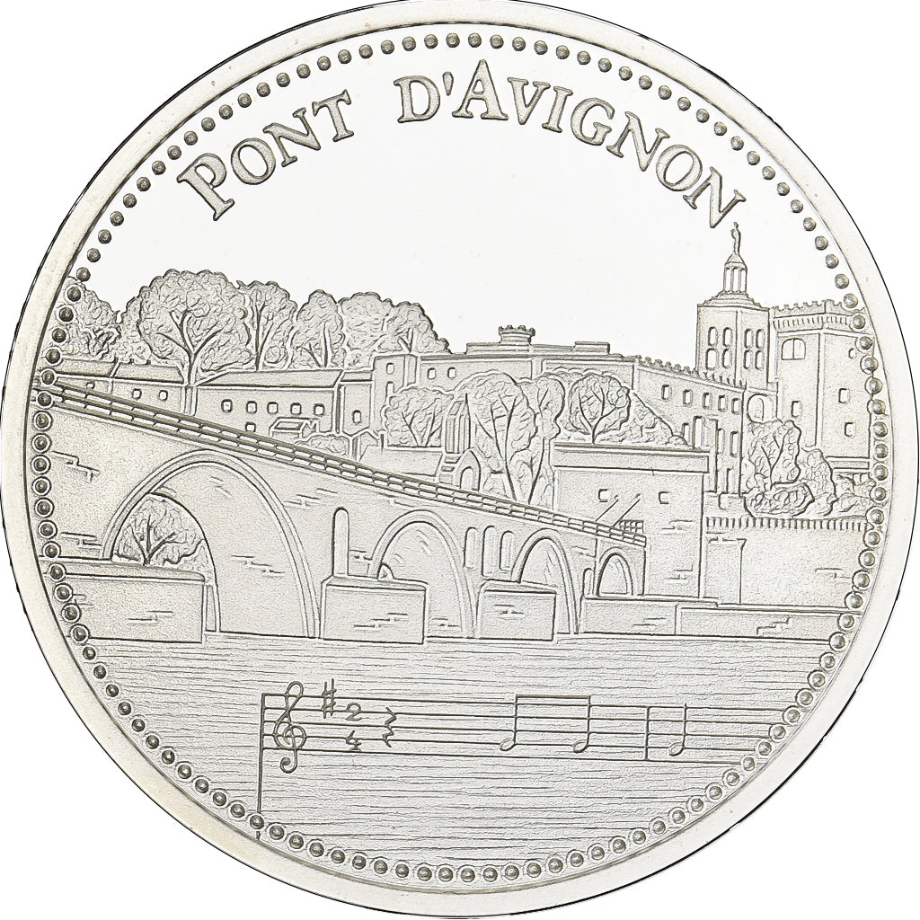 França, medalha, Trésors du Patrimoine, Pont d'Avignon, Prata, MS(63)