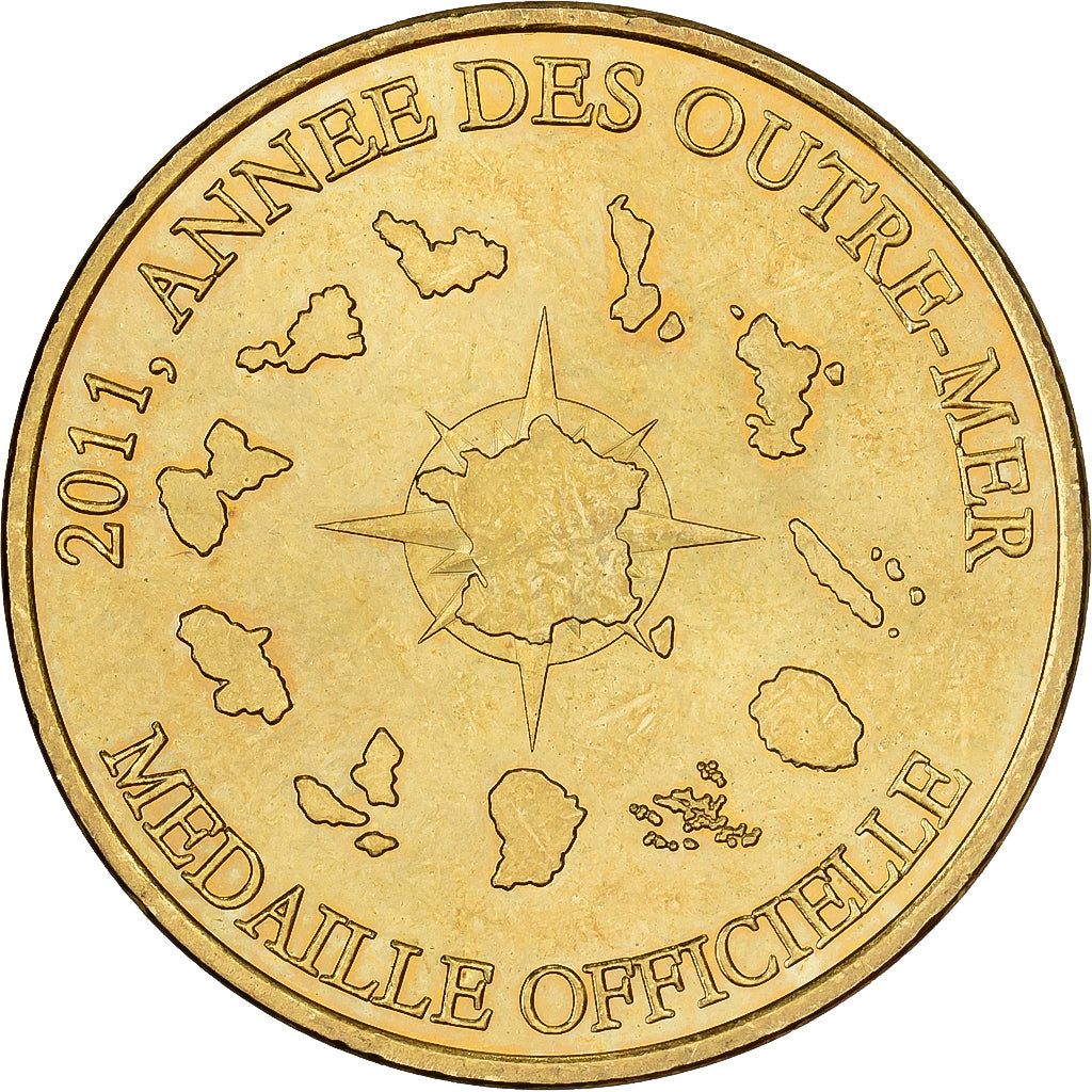 Francia, ficha, Année des Outre-Mer, 2011, Rame-nichel-alluminio, SPL-