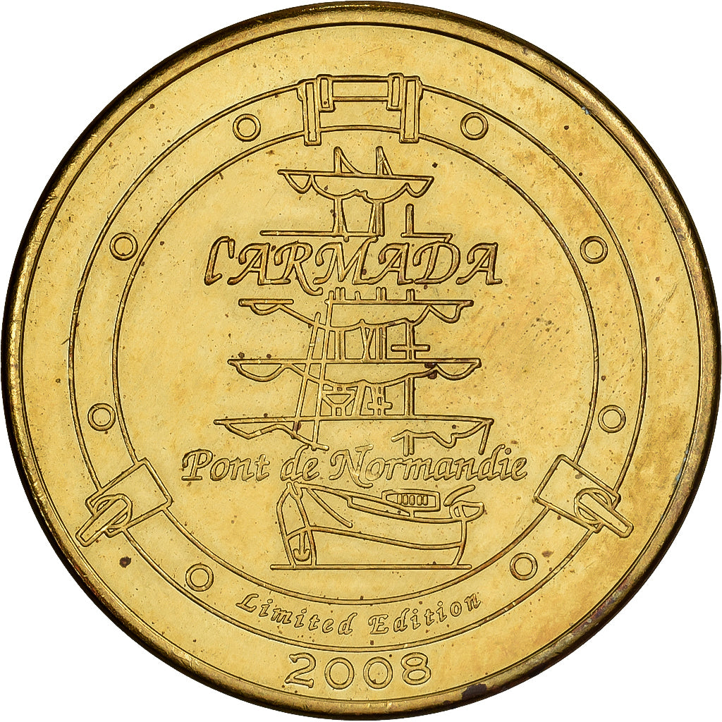Francia, ficha, Honfleur - Le pont de Normandie, 2008, Rame-nichel-alluminio