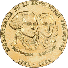 France, Medal, Révolution Française, Robespierre / Saint-Just, Copper-nickel