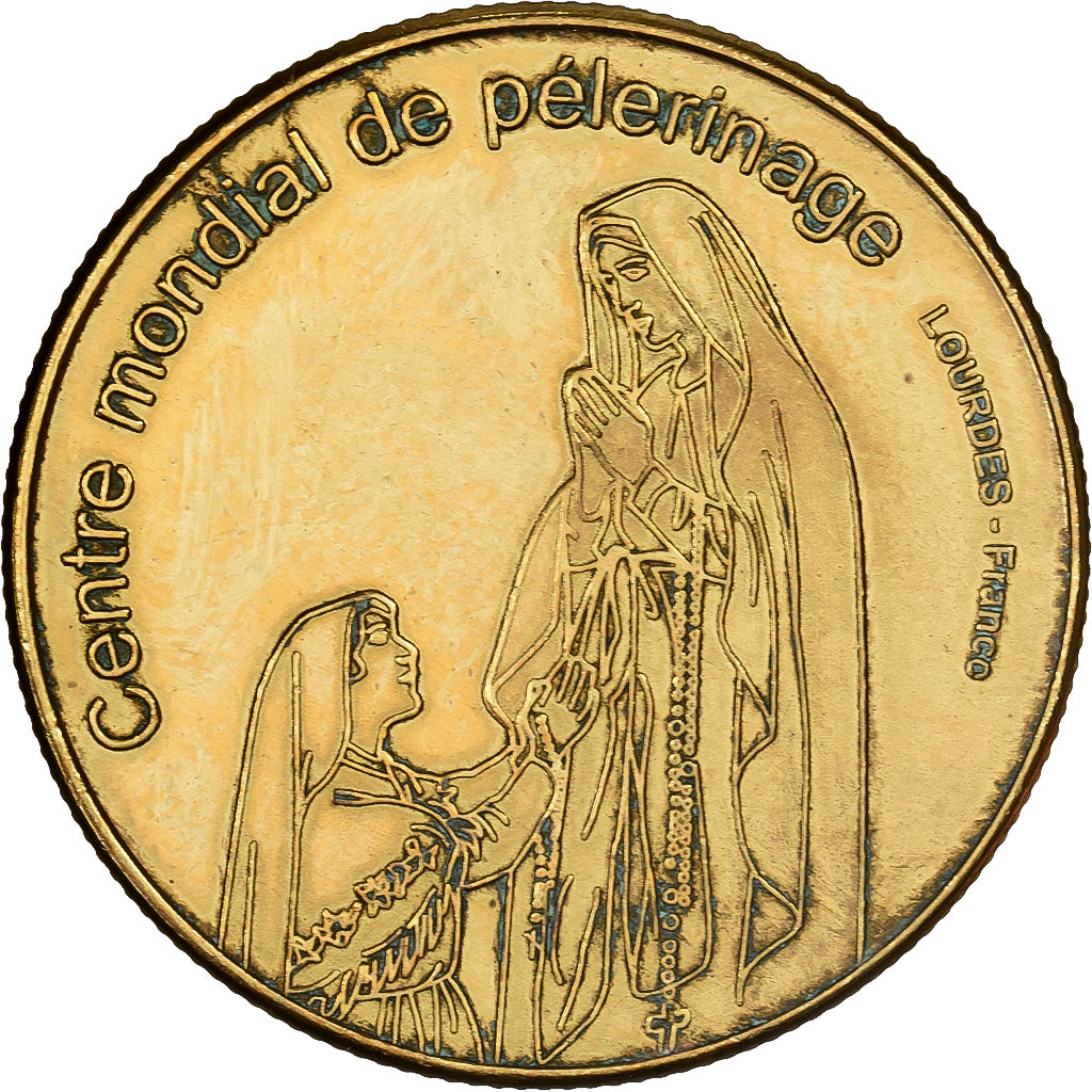 France, Medal, Lourdes, Lieu de Pélerinage Français, Copper-nickel Aluminium