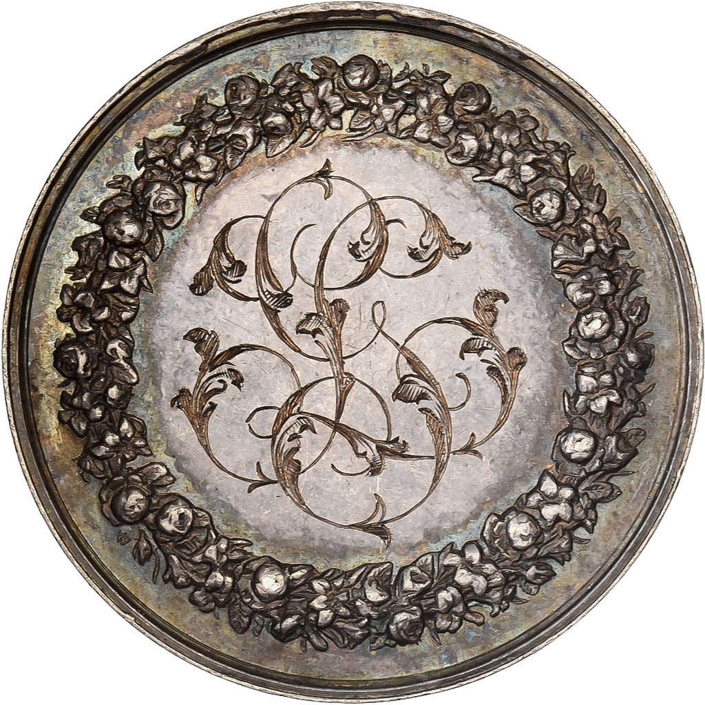 Francia, medaglia, Mariage, Fidélité Bonheur, 1865, Argento, Petit, BB+