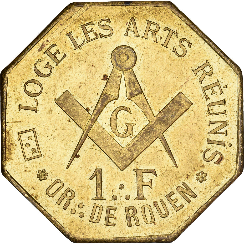 Francja, Token, Les Arts Réunis, Rouen, Mosiądz, AU(50-53)