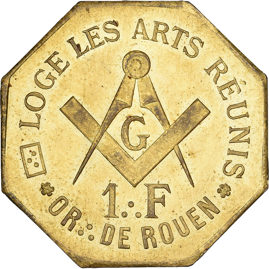 Francja, Token, Les Arts Réunis, Rouen, Mosiądz, AU(50-53)