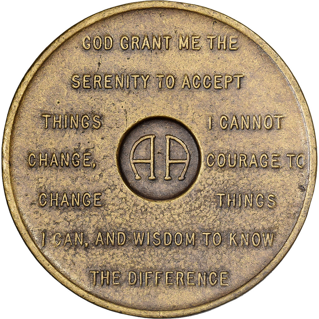 França, Token, Jeton des Alcooliques Anonymes - Alcoholics Anonymous, Latão