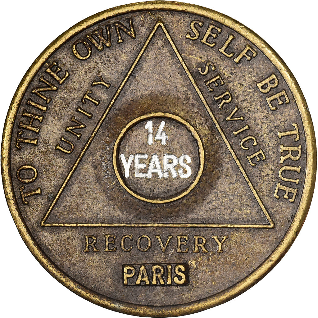 França, Token, Jeton des Alcooliques Anonymes - Alcoholics Anonymous, Latão