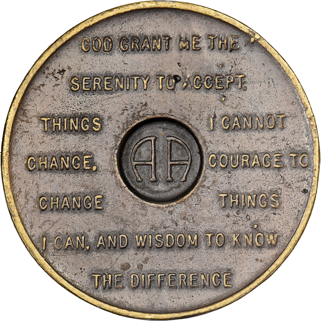 Francia, ficha, Jeton des Alcooliques Anonymes - Alcoholics Anonymous, Ottone