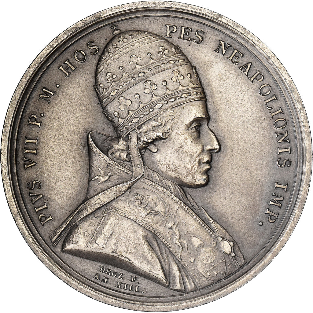 France, Medal, Le sacre de Napoléon Ier par Pie VII, An XIII (1804), Silver