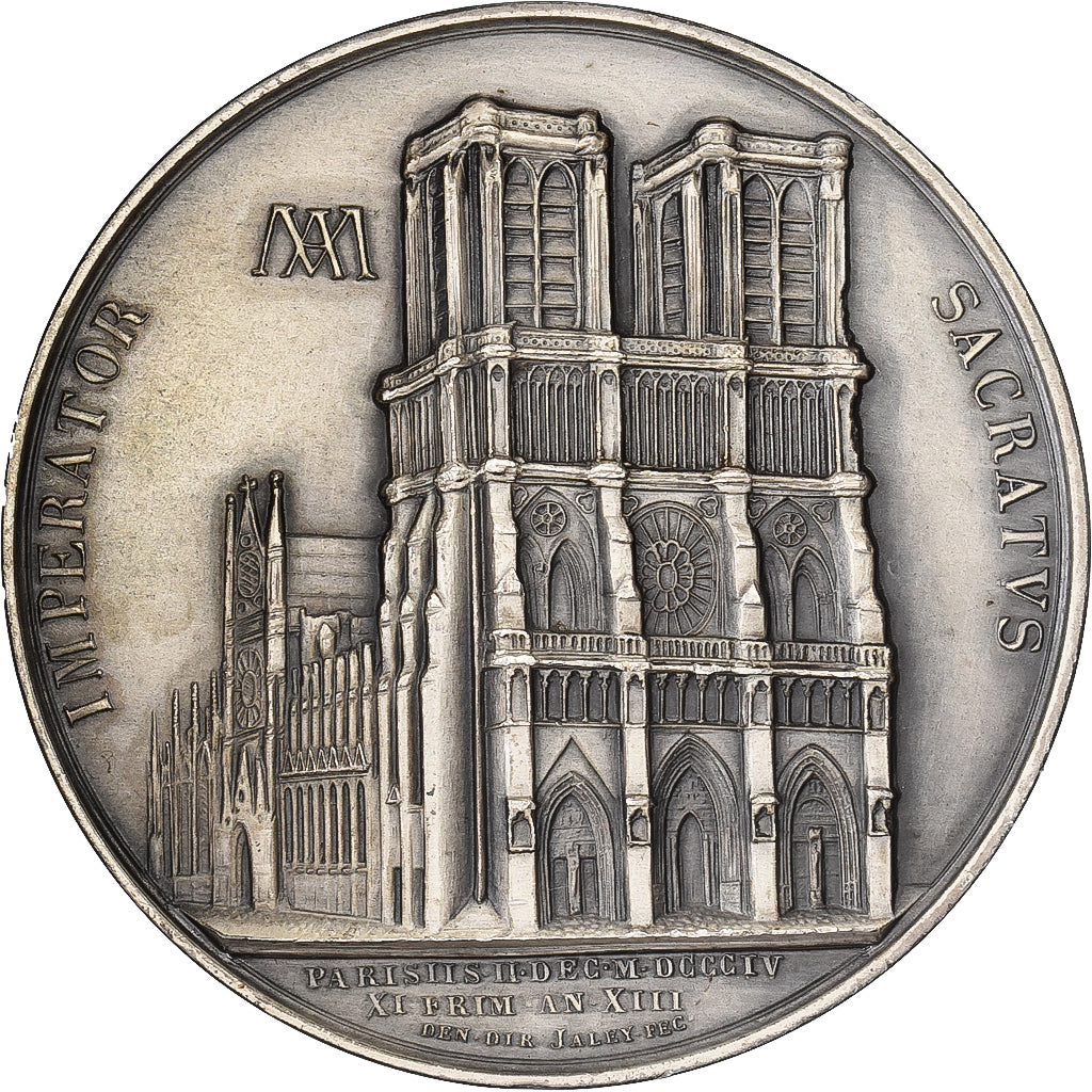 France, Medal, Le sacre de Napoléon Ier par Pie VII, An XIII (1804), Silver