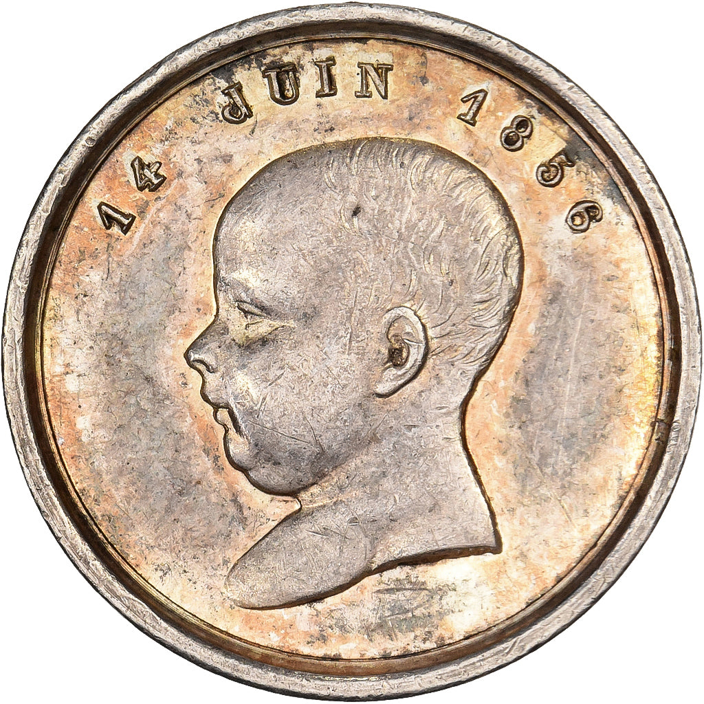 Francia, medaglia, Naissance de Napoléon IV, Quinaire, 1856, Argento, SPL-