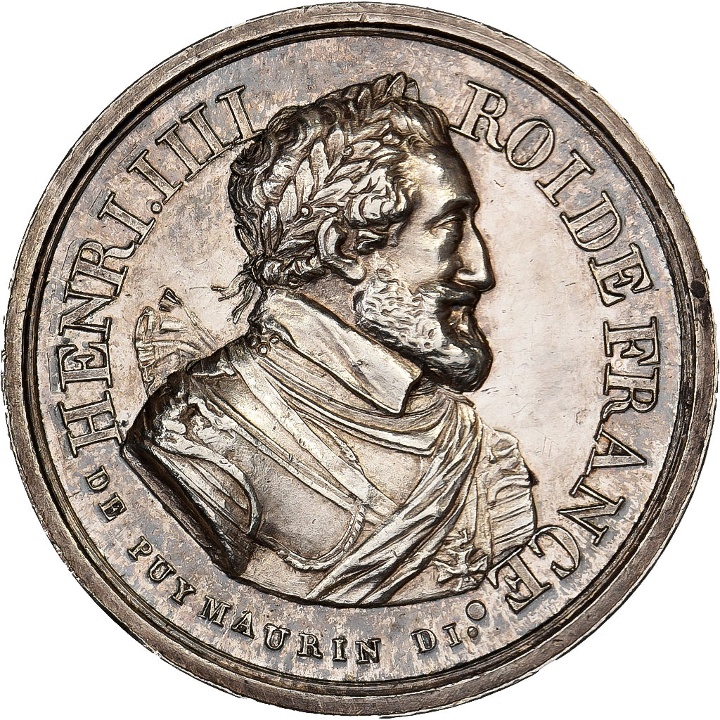 Francia, Quinaire, Louis XVIII et Henri IV, 1818, Argento, De Puymaurin, SPL-