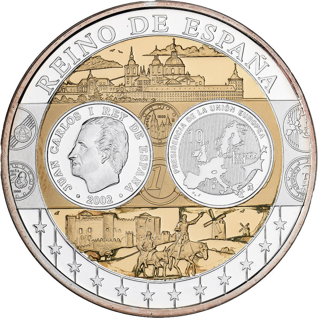 Spain, Medal, L'Europe, Espagne, Silver Plated Copper, FDC, MS(65-70)