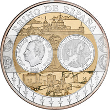 Spain, Medal, L'Europe, Espagne, Silver Plated Copper, FDC, MS(65-70)
