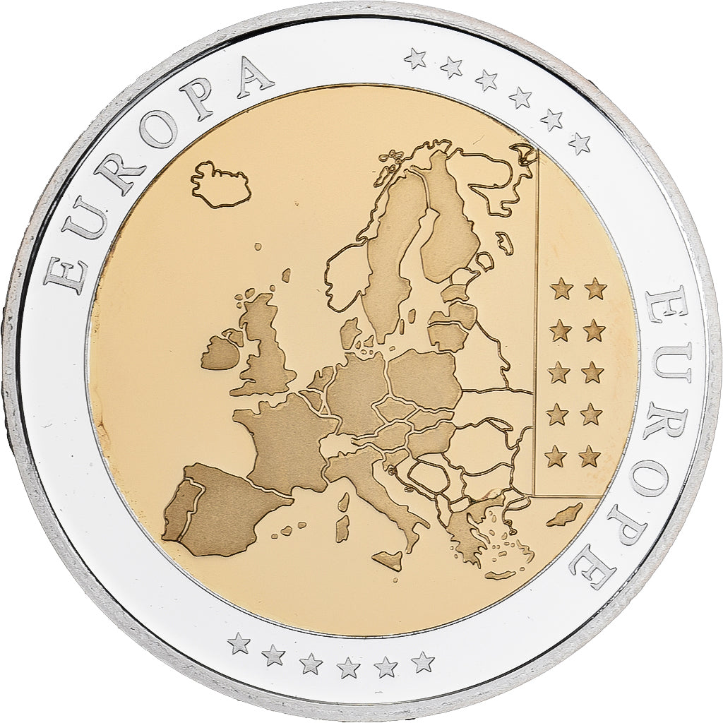 Spain, Medal, L'Europe, Espagne, Silver Plated Copper, FDC, MS(65-70)