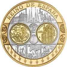 Spain, Medal, L'Europe, Espagne, Silver Plated Copper, FDC, MS(65-70)
