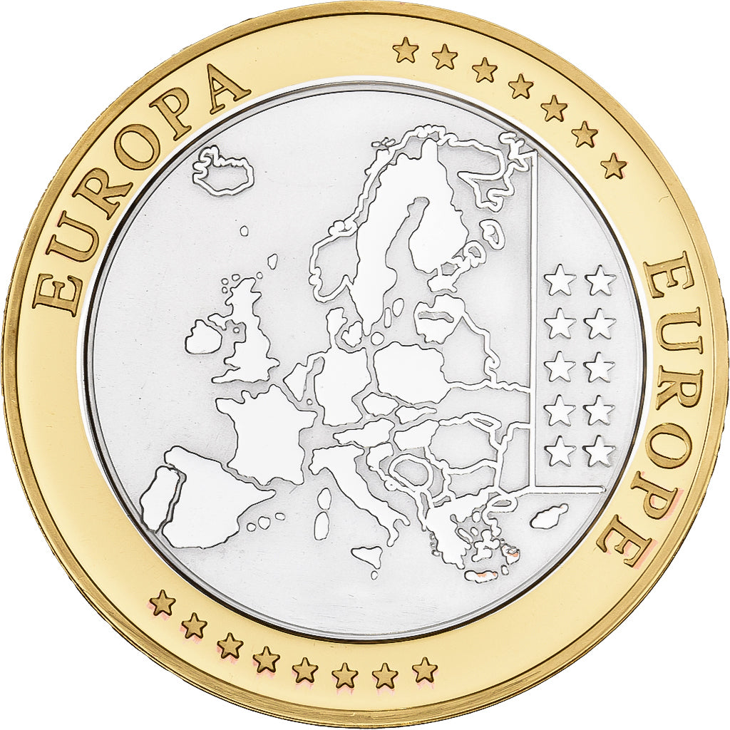 Espanha, medalha, L'Europe, Espagne, Cobre Revestido a Prata, FDC, MS(65-70)