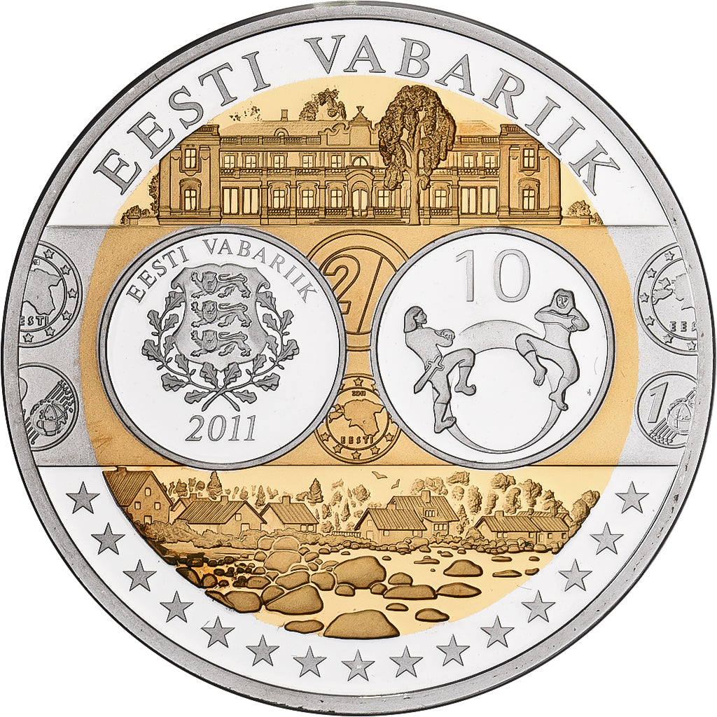 Estonie, Médaille, L'Europe, Cuivre plaqué Argent, FDC, FDC