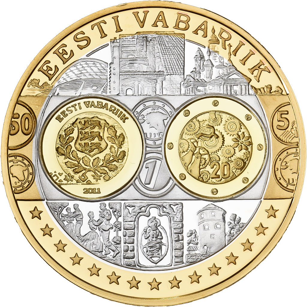 Estland, Medaille, L'Europe, Silver Plated Copper, FDC, FDC