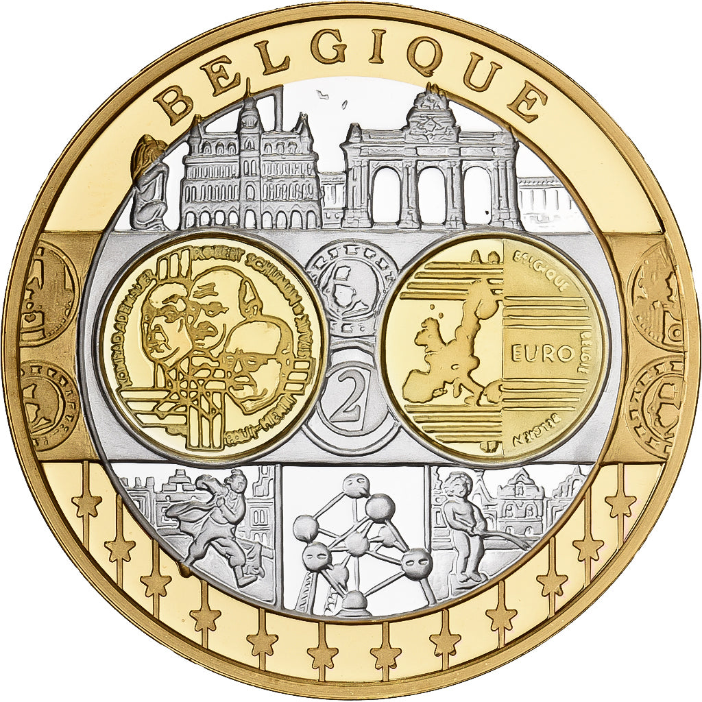 Belgium, Medal, L'Europe, Silver Plated Copper, FDC, MS(65-70)