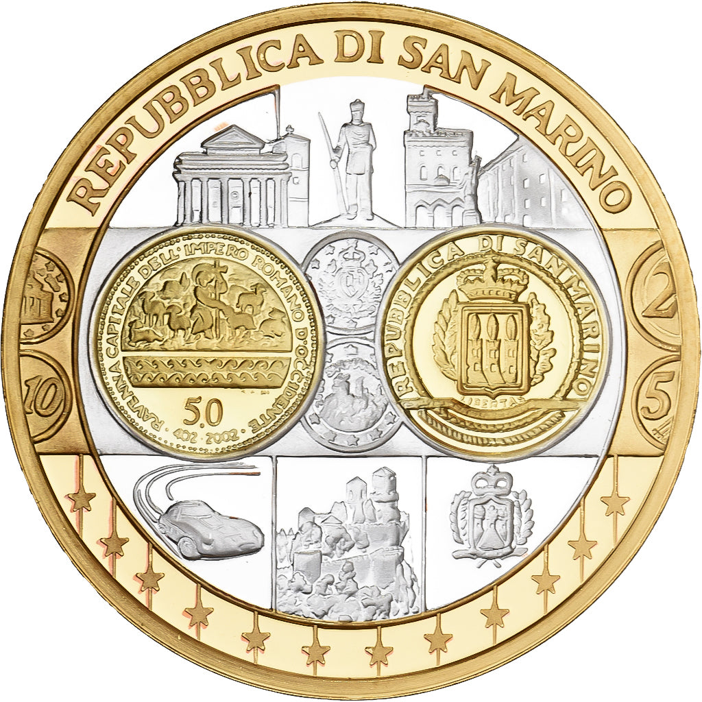 San Marino, medalha, L'Europe, Cobre Revestido a Prata, FDC, MS(65-70)