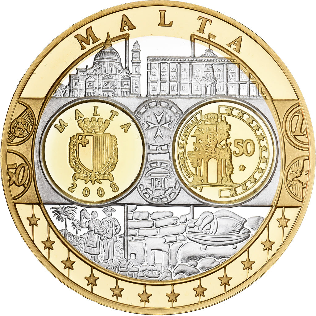 Malta, medalla, L'Europe, Plata chapada en cobre, FDC, FDC