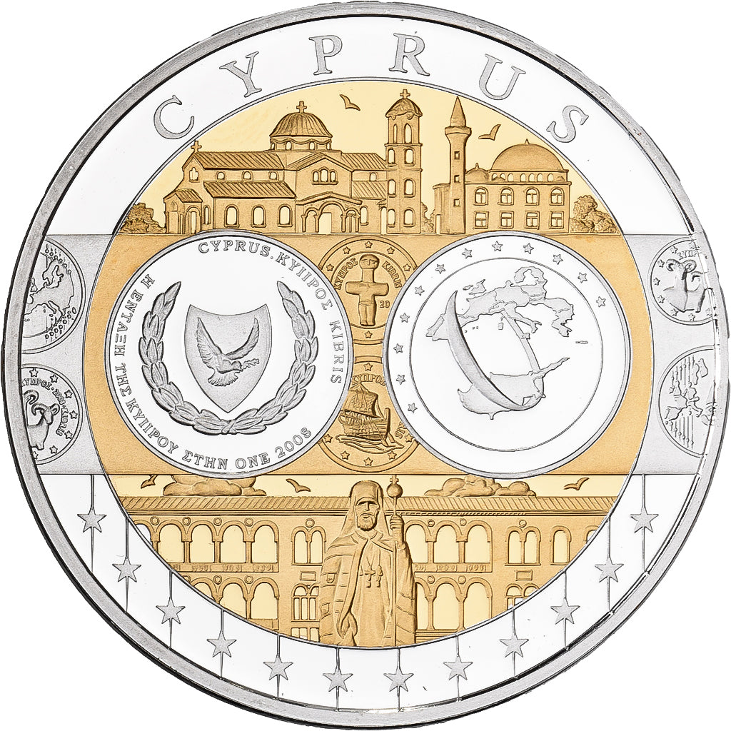 Cypr, medal, L'Europe, Srebro platerowane miedzią, FDC, MS(65-70)