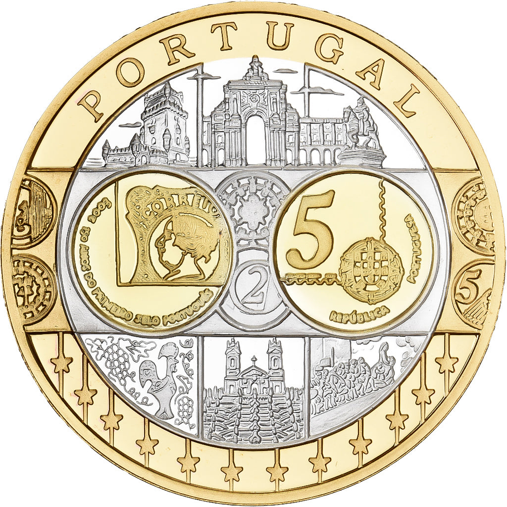 Portugal, medalla, L'Europe, Plata chapada en cobre, FDC, FDC