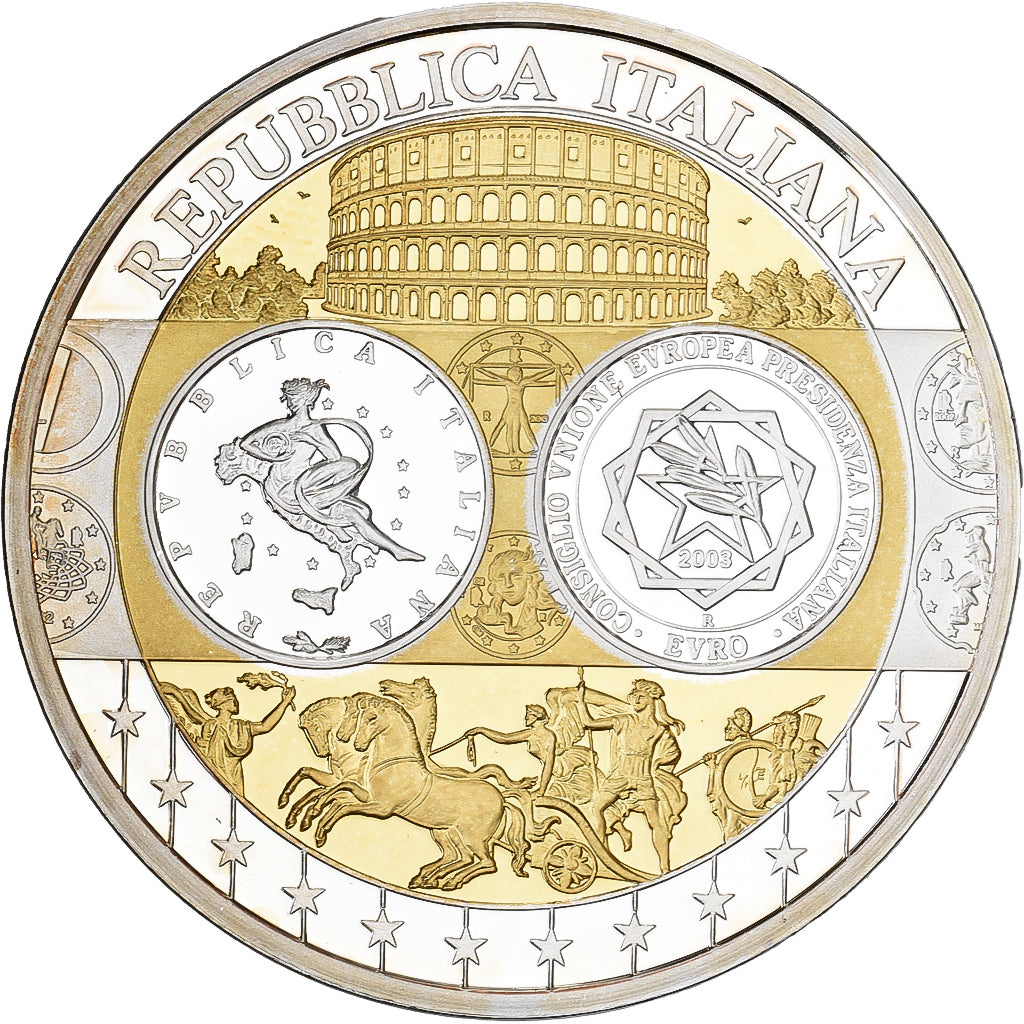 Italy, Medal, L'Europe, Silver Plated Copper, FDC, MS(65-70)