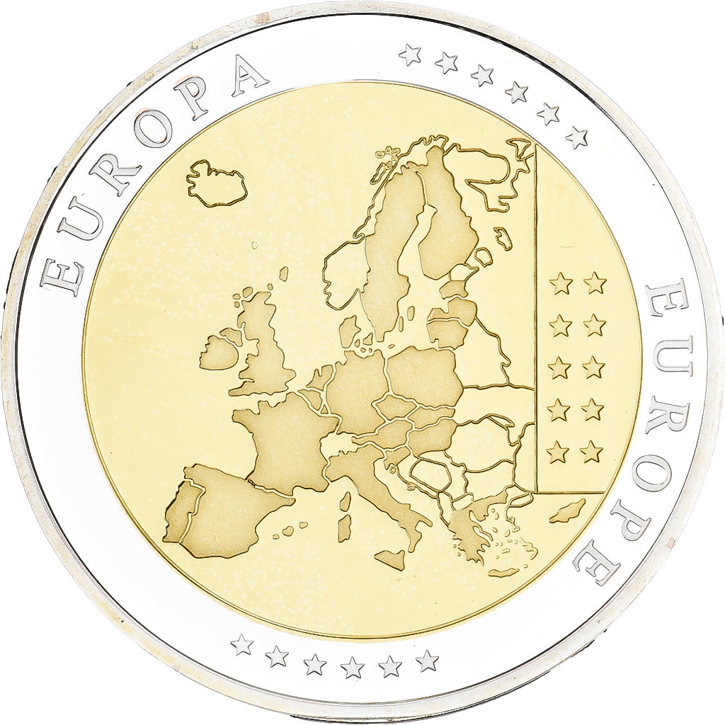 Italy, Medal, L'Europe, Silver Plated Copper, FDC, MS(65-70)