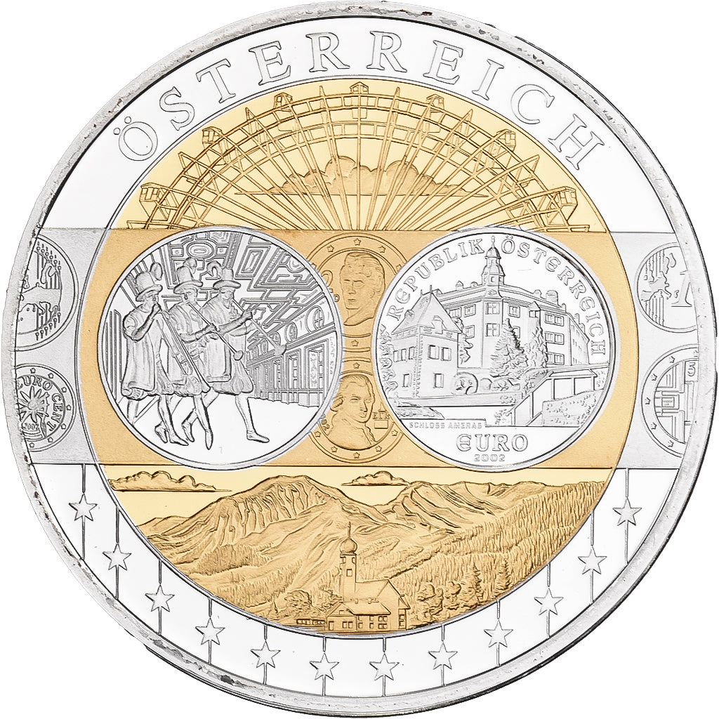 Austria, medalla, L'Europe, Plata chapada en cobre, FDC, FDC
