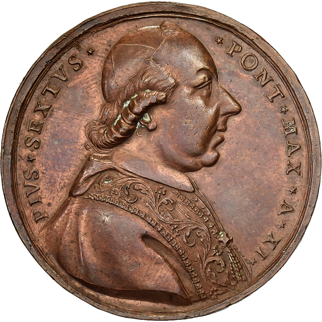 CIUDAD DEL VATICANO, medalla, Le Pape Pie VI, 1785, Bronce, MBC+