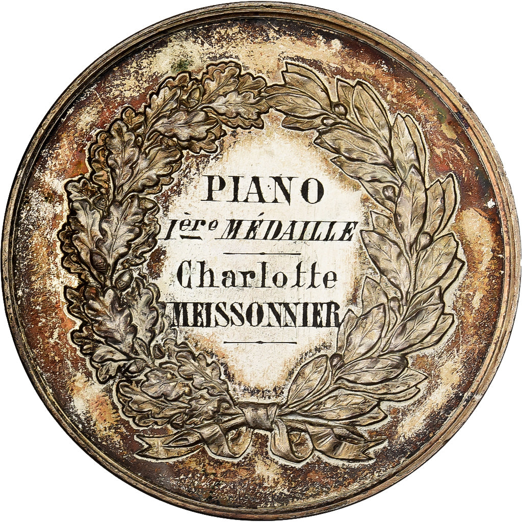 Frankrijk, Medaille, Musique, Cours de Piano, Silvered bronze, PARIS, PR