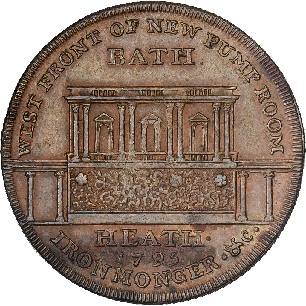 Gran Bretaña, Halfpenny Token, Bladud Founder of Bath, 1795, Cobre, EBC