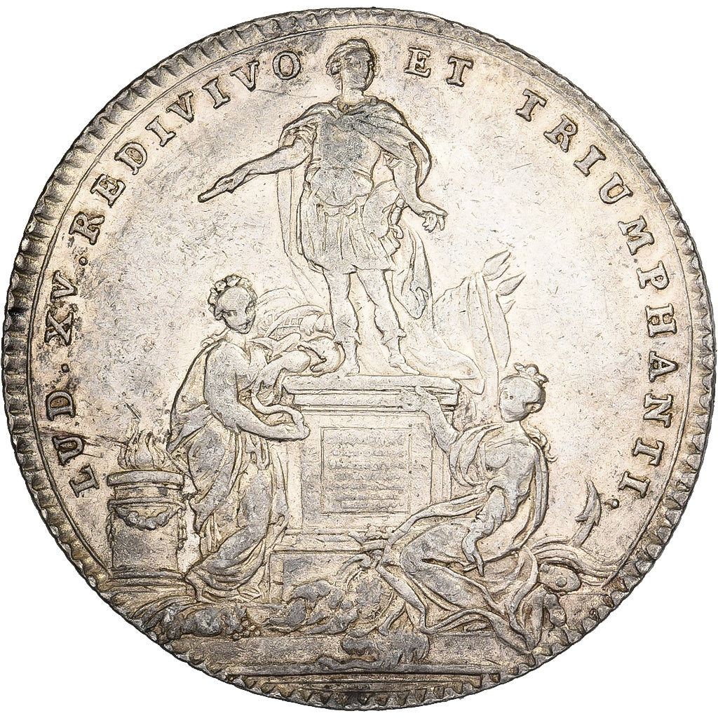 Francja, Token, Ludwik XV, États de Bretagne, Rennes, 1754, Srebro, EF(40-45)