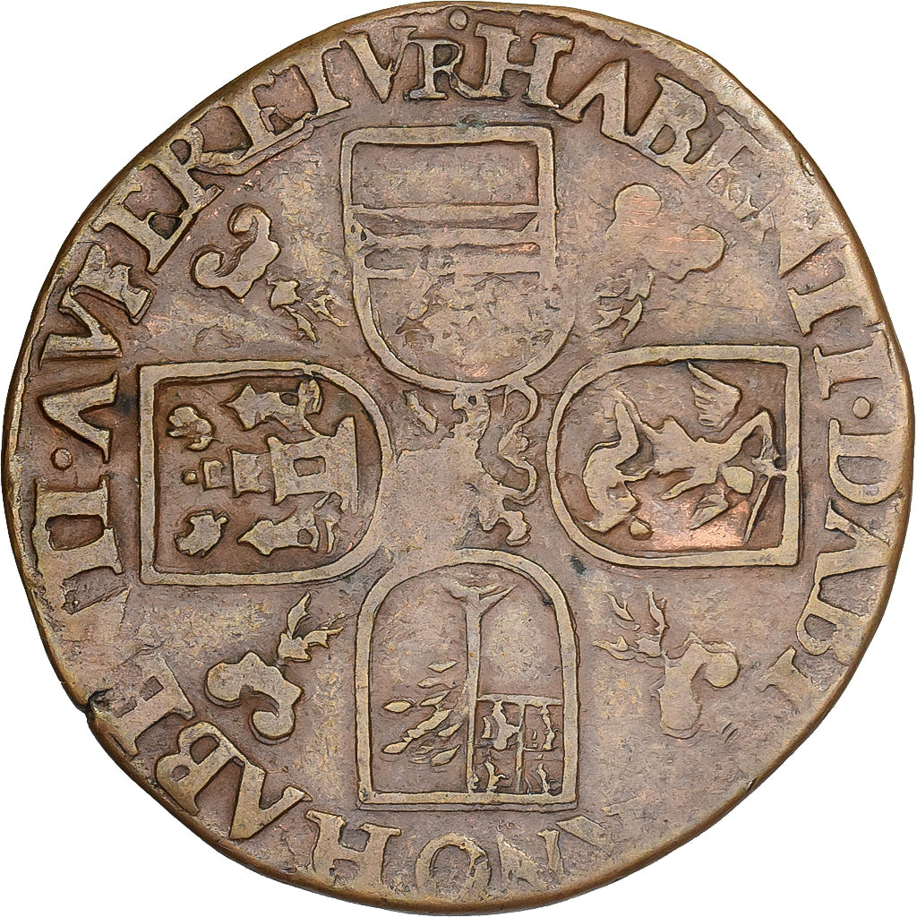 Países Bajos españoles, medalla, ND (1577), Bronce, BC+