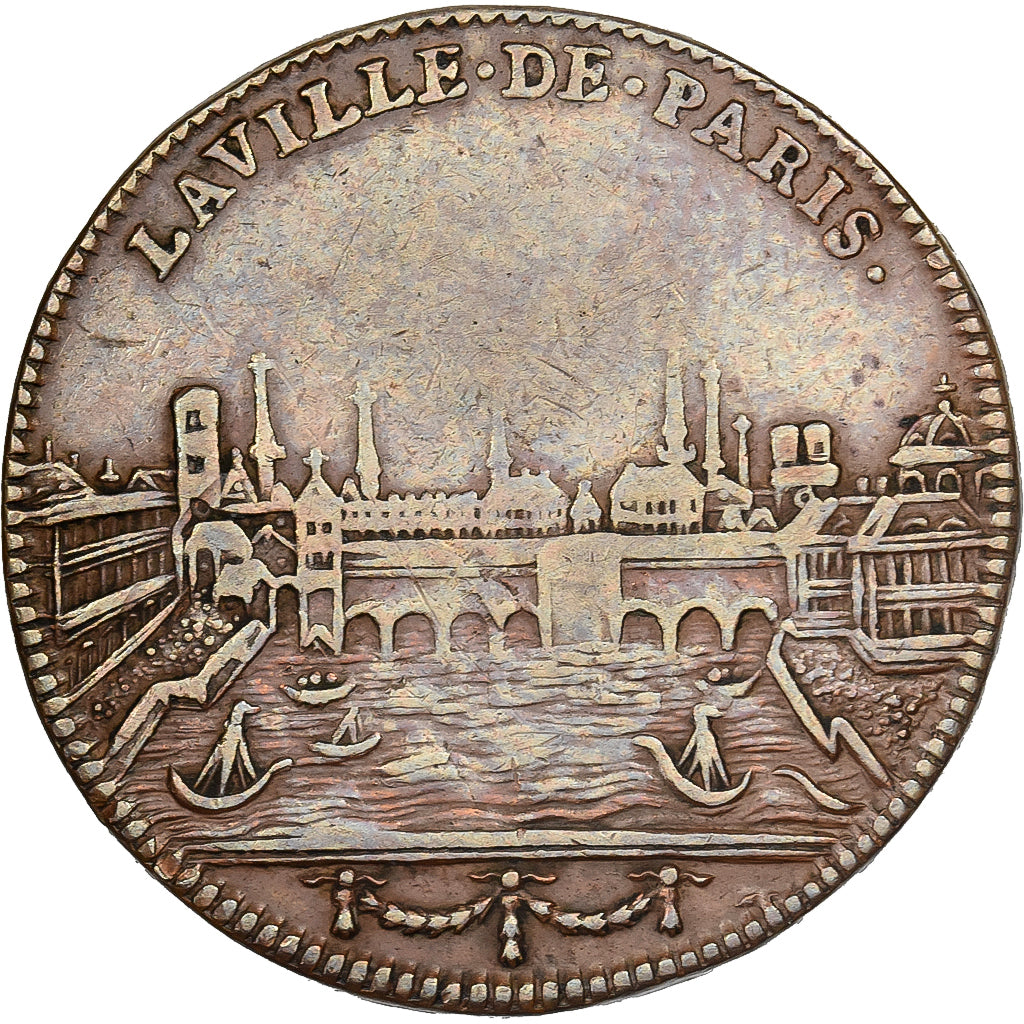 Frankreich, betaalpenning, Louis XIV, La Ville de Paris, Kupfer, SS