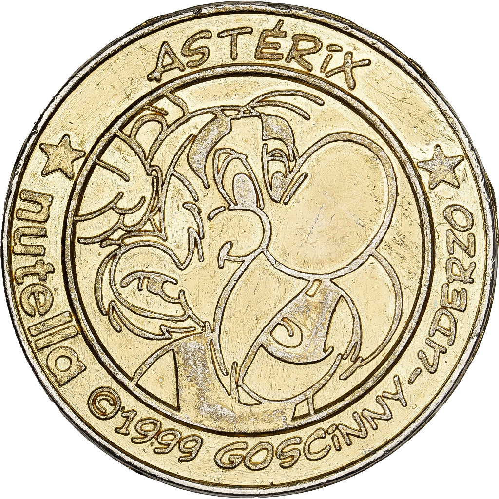 França, 1 Eurosesterce, Nutella - Astérix, 1999, Latão, EF(40-45)