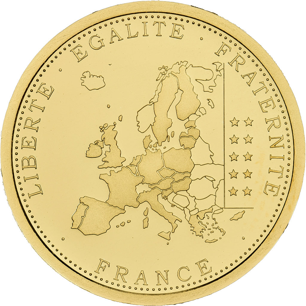 France, Medal, 10ème Anniversaire de l'Euro, 2012, Gold, 14K, MS(65-70)