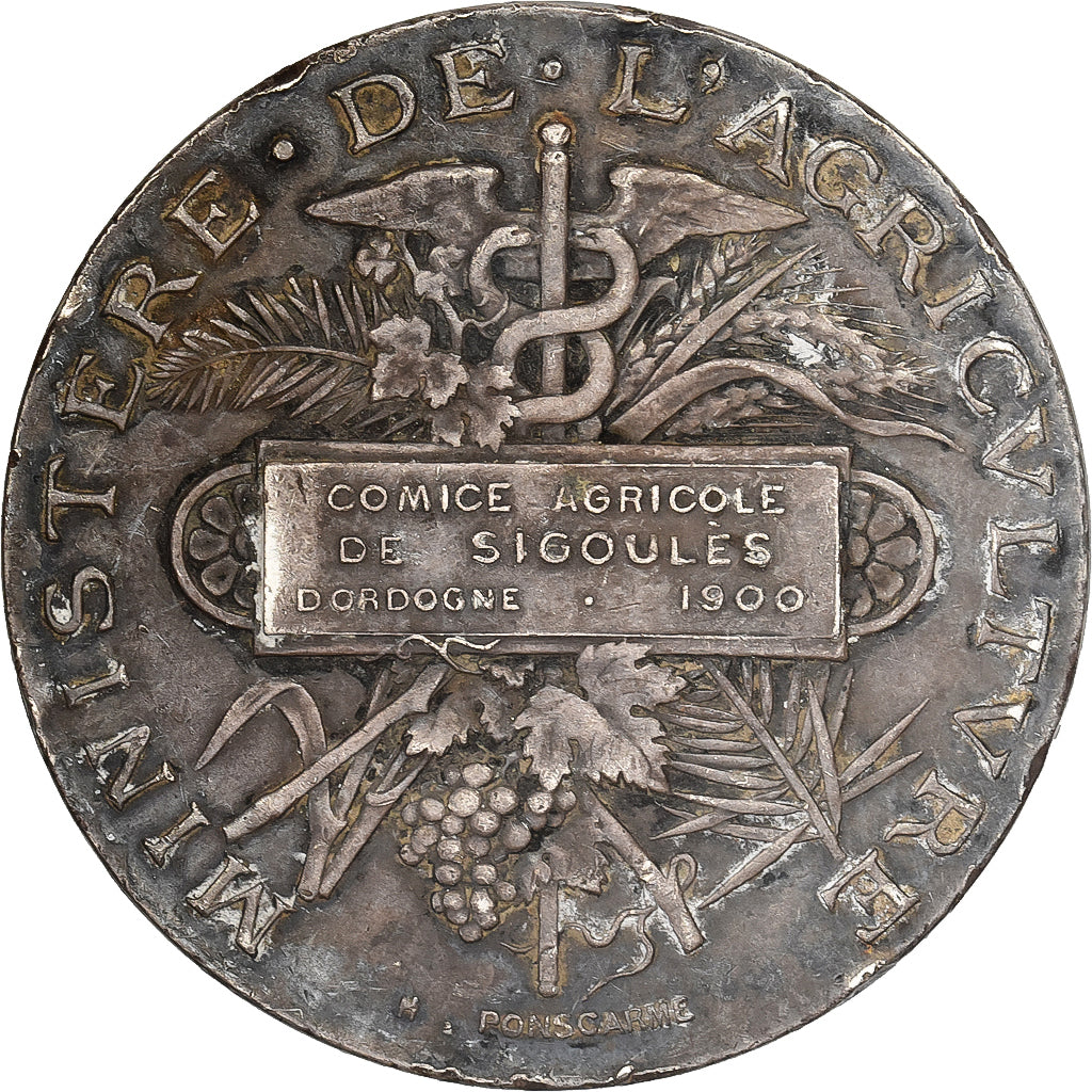 France, Medal, Comice Agricole de Sigoules, Dordogne, 1900, Silver, Ponscarme